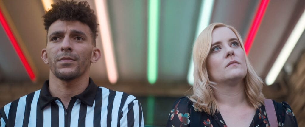 LtoR Khleo Thomas as Marcus, Vivian Kerr as Beth